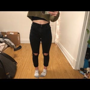 American Eagle Black Ripped Skinny Jeans